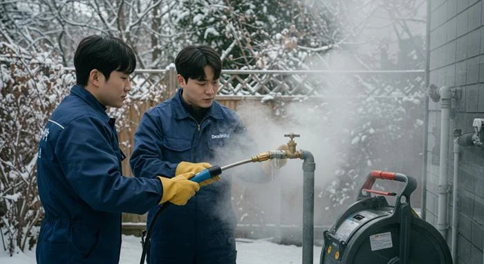 월곡동 수도관 동파 하수구 녹여서 깔끔하게 복구