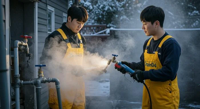 월곡동 수도관 동파 하수구 녹여서 깔끔하게 복구