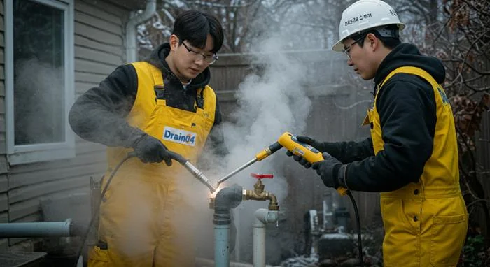 동삭동 언 수도 녹임 해빙 업체 수도관 해빙 후 하수구 뚫기