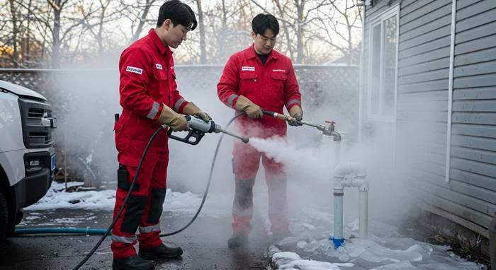 청북면 수도 동파 녹임 해빙 겨울철 하수구 지킴이