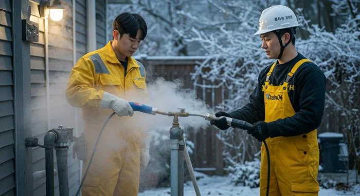 청북면 수도 동파 녹임 해빙 겨울철 하수구 지킴이