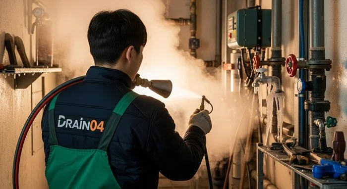 평택시 하수구 해빙 얼었을때 녹여서 하수구 뻥 뚫어