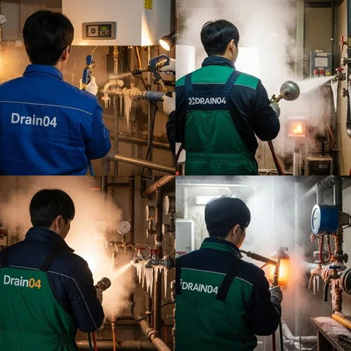 죽백동 수도관 동파 하수구 꽁꽁 언 배관 완벽하게 녹여