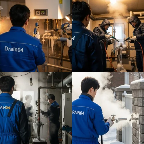 죽백동 수도관 동파 하수구 꽁꽁 언 배관 완벽하게 녹여