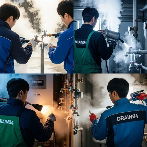 지산동 수도 동파 녹임 해빙 녹여서 역류 문제 해결