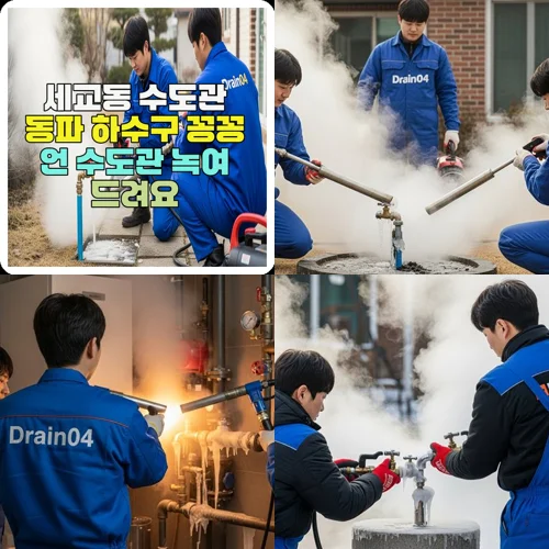 세교동 수도관 동파 하수구 꽁꽁 언 수도관 녹여 드려요
