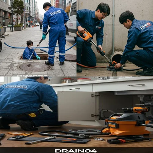 평택 합정동 하수구막힘 뚫음 작업 전후 내시경 비교 영상