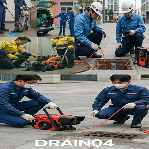 평택 합정동 하수구막힘 뚫음 작업 전후 내시경 비교 영상