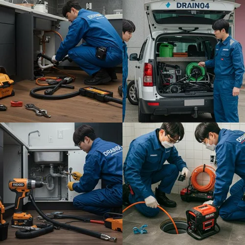 평택 도일동 싱크대막힘 뚫어 작업... 기름이 굳어서 돌덩이