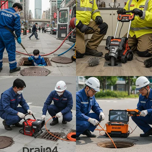 평택 도일동 하수구 막힘, 꽉 막힌 하수도 공단 작업 현장