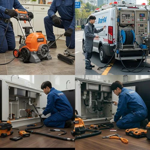 평택 도일동 하수구 막힘, 꽉 막힌 하수도 공단 작업 현장