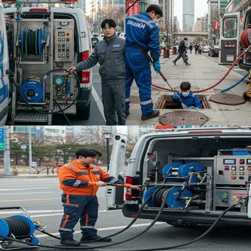 팽성읍 싱크대 막힘 배수구, K-6 미군부대 근처 식당 주방 막힘