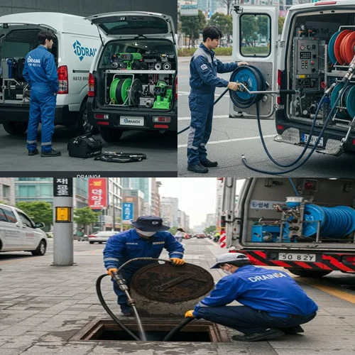 평택 변기 막힘 수리 관통기 작업