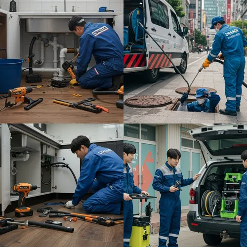 청룡동 싱크대 막힘 배수구 가든 식당