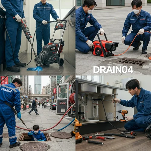 평택 하수구 고압세척 횡주관 기름 슬러지