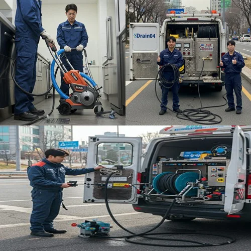 청북면 배수구막힘 횡주관 청소