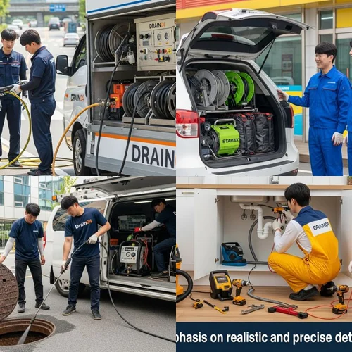 포승읍 하수구 고압세척 기름 슬러지
